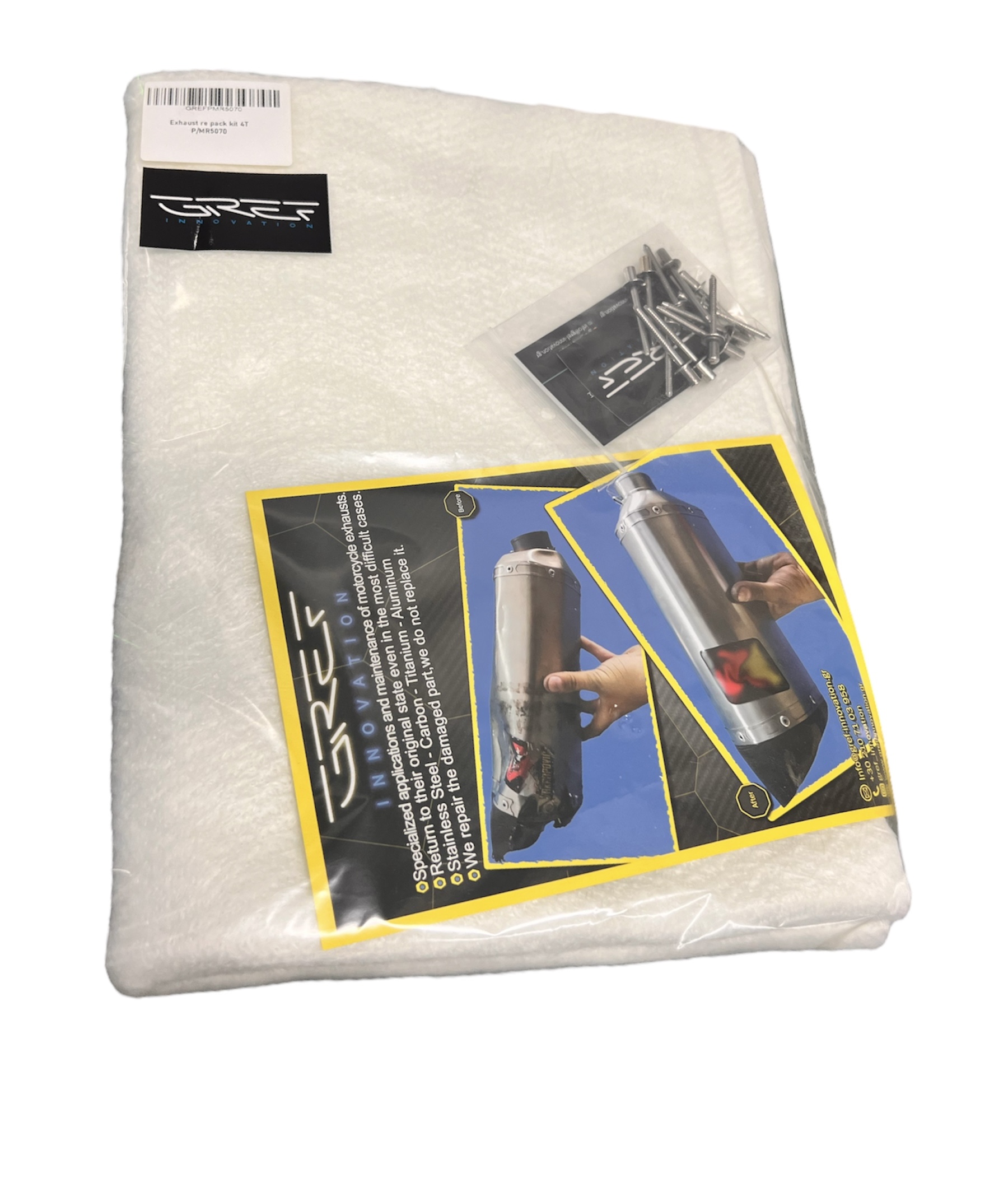 Exhaust Re-Packing Maintenance Complete 4T kit with stainless steel blind rivets